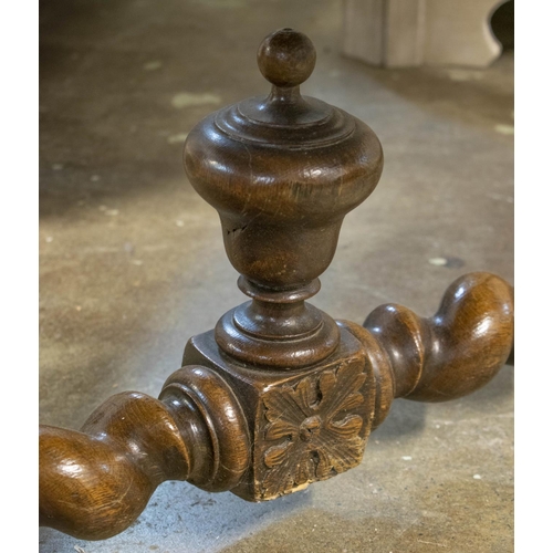 131 - WRITING TABLE, 73cm H x 134cm W x 73cm D, late 19th/early 20th century French oak with two drawers.