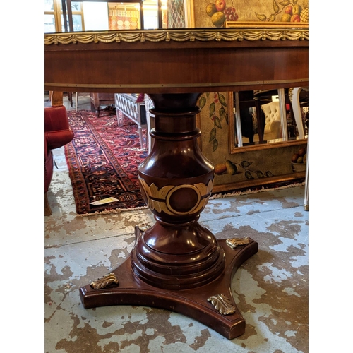 130 - CENTRE TABLE, 91cm x 75cm H, mahogany with gilt mounts.