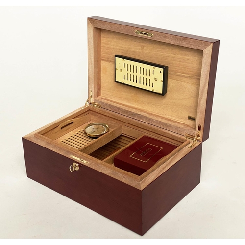 5 - HUMIDOR, lacquered polished walnut and cedar lined with adjustable interior and lift out tray by Ado... 