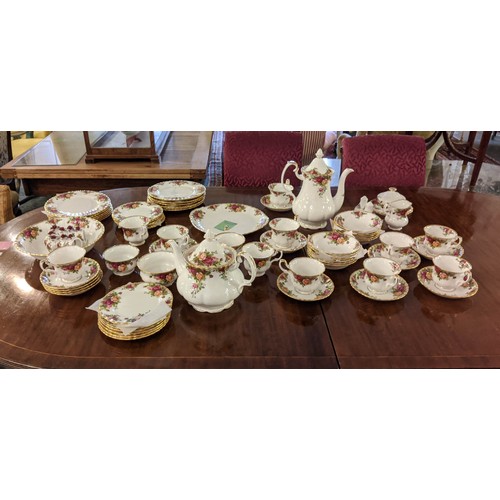 15 - ROYAL ALBERT 'OLD COUNTRY ROSES' TEA SERVICE, including twelve tea cups and saucers, a teapot, coffe... 