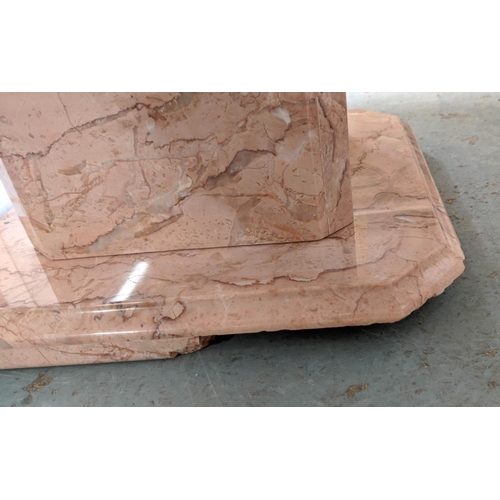 328 - PINK MARBLE LOW TABLE, 70cm x 70cm x 51cm.