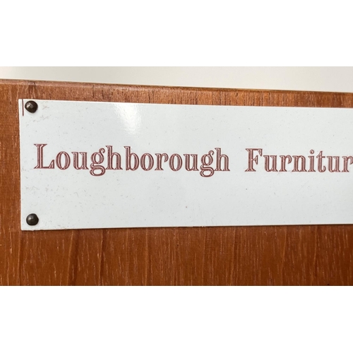 278 - LOUGHBOROUGH FURNITURE SIDE CABINETS, a pair, 1960s satinwood and ebonised each with panelled door a... 