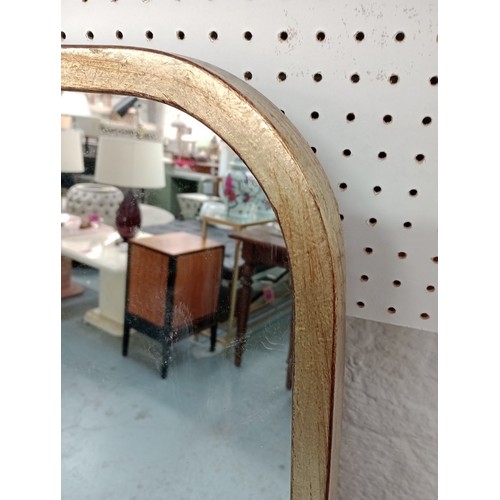 413 - WALL MIRRORS, a pair, 124cm x 57cm, 1950s Italian style lozenge shape gilt frames. (2)