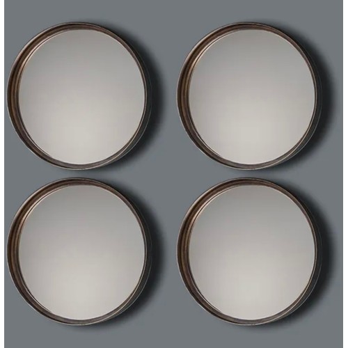 415 - WALL MIRRORS, a set of four, bronzed frames, 30.5cm W x 30.5cm D x 4cm H each. (4)