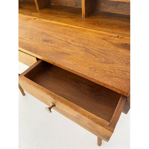 434 - WRITING DESK, 1960s Danish style, 92cm x 99cm x 48cm, with three drawers.