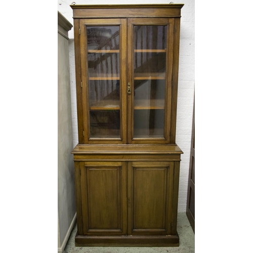 117 - BOOKCASE, 204cm H x 92cm x 41cm, Victorian mahogany, circa 1900, with two glazed doors, adjustable s... 