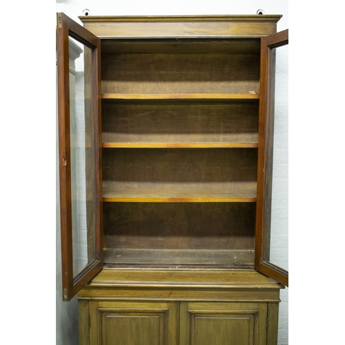 117 - BOOKCASE, 204cm H x 92cm x 41cm, Victorian mahogany, circa 1900, with two glazed doors, adjustable s... 