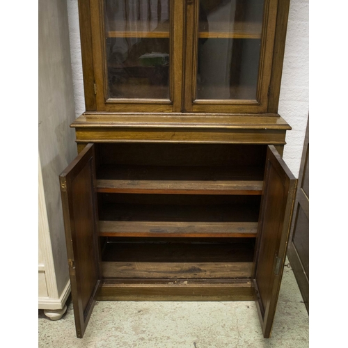 117 - BOOKCASE, 204cm H x 92cm x 41cm, Victorian mahogany, circa 1900, with two glazed doors, adjustable s... 