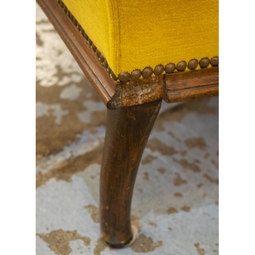 180 - BERGERE, 180cm H x 97cm, 19th century French walnut in mustard velvet.