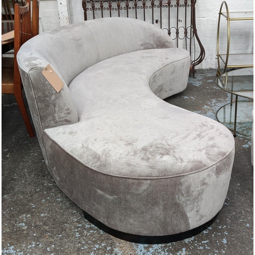 308 - SOFA, 275cm W, 1950s Italian style, grey fabric upholstered.