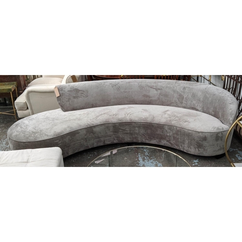 308 - SOFA, 275cm W, 1950s Italian style, grey fabric upholstered.