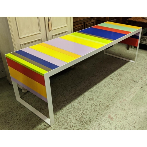 309 - FANTONI STRIPES OFFICE DESK, 240cm x 80cm x 75.5cm.