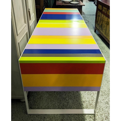 309 - FANTONI STRIPES OFFICE DESK, 240cm x 80cm x 75.5cm.