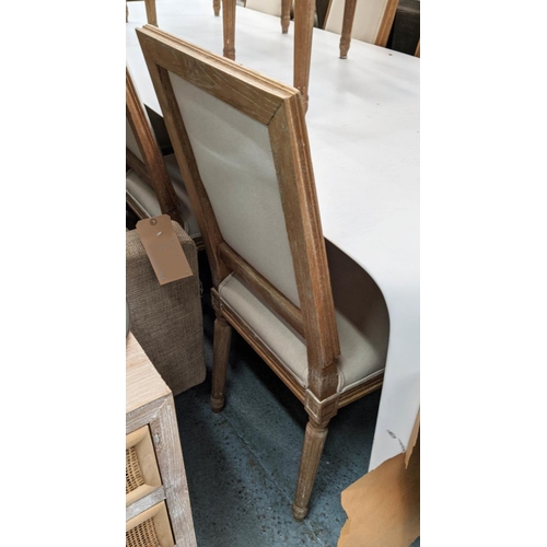 324 - DINING CHAIRS, a set of ten, including two carvers, each carver 54cm W, neutral upholstery with carv... 