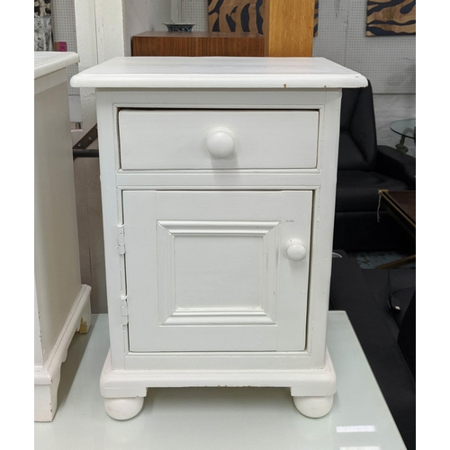 349 - BEDROOM SET, including dressing table, 120cm W x 50cm D x 75cm, white painted with two drawers along... 