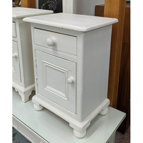 349 - BEDROOM SET, including dressing table, 120cm W x 50cm D x 75cm, white painted with two drawers along... 