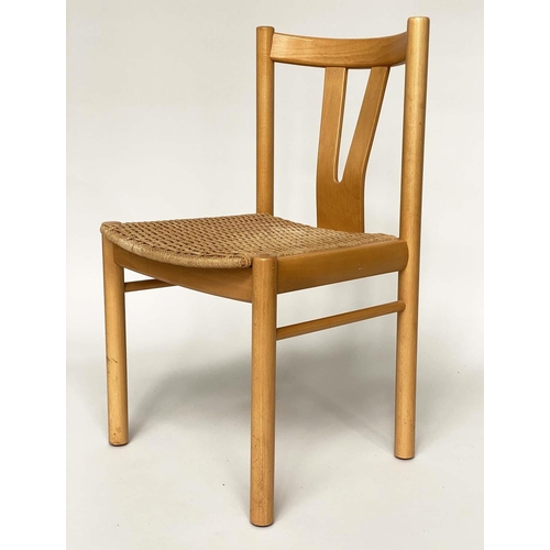 286 - DINING CHAIRS, a set of five, 1960s Danish style, woven seats, 50cm W. (5)