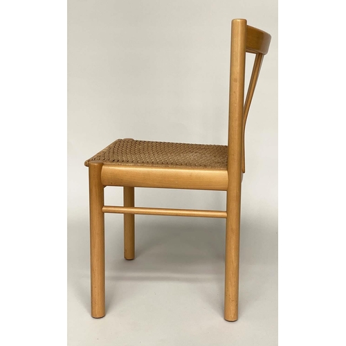 286 - DINING CHAIRS, a set of five, 1960s Danish style, woven seats, 50cm W. (5)