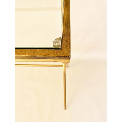 401 - WRITING DESK, 87cm high, 95cm wide, 42cm deep, 1960s French style, glass and gilt metal.