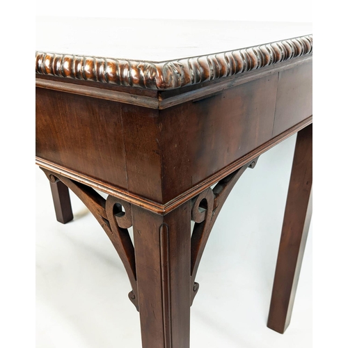 166 - SIDE TABLE, 59cm D x 78cm H x 106cm W, George III and later mahogany with carved detail.