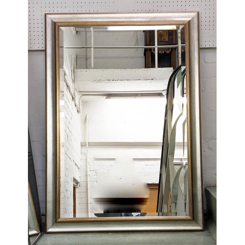 345 - WALL MIRROR, 75cm x 104cm H, with a bevelled plate.