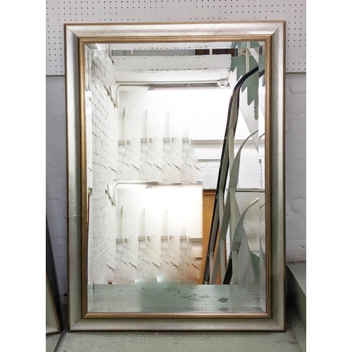 345 - WALL MIRROR, 75cm x 104cm H, with a bevelled plate.