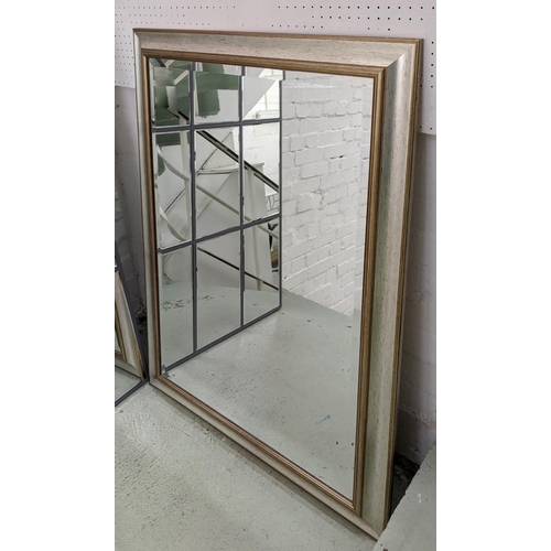 345 - WALL MIRROR, 75cm x 104cm H, with a bevelled plate.