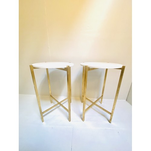 441 - MARTINI TABLES, a pair, stone tops, gilt metal,
63cm x 44cm x 44cm.