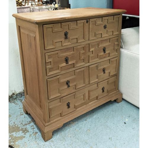 425 - ATTRIBUTED TO ANDREW MARTIN EMBELLISHED WOODEN CHEST OF DRAWERS, 105cm x 55cm x 103cm.