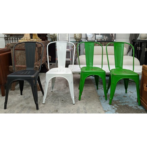 426 - AFTER XAVIER PAUCHARD CHAISE A STYLE CHAIRS, a set of ten, differing colours, 85cm H. (10)