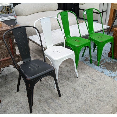 426 - AFTER XAVIER PAUCHARD CHAISE A STYLE CHAIRS, a set of ten, differing colours, 85cm H. (10)