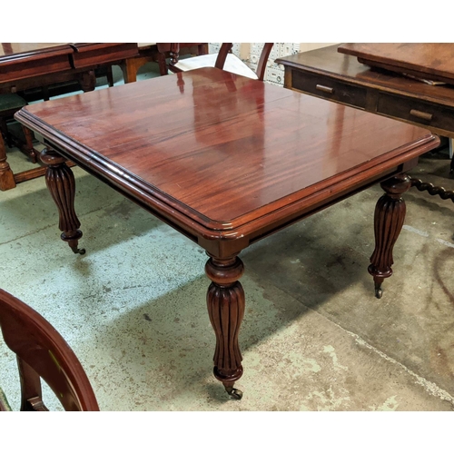 233 - DINING TABLE, 113cm W x 79cm H x 320cm L, fully extended with four leaves, Victorian style mahogany ... 