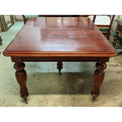 233 - DINING TABLE, 113cm W x 79cm H x 320cm L, fully extended with four leaves, Victorian style mahogany ... 