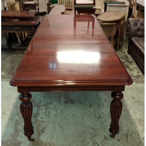 233 - DINING TABLE, 113cm W x 79cm H x 320cm L, fully extended with four leaves, Victorian style mahogany ... 