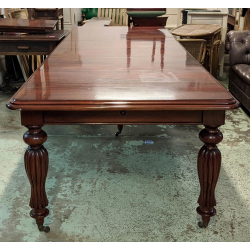 233 - DINING TABLE, 113cm W x 79cm H x 320cm L, fully extended with four leaves, Victorian style mahogany ... 