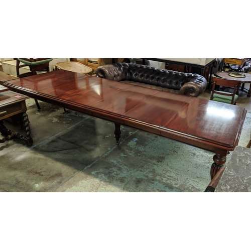 233 - DINING TABLE, 113cm W x 79cm H x 320cm L, fully extended with four leaves, Victorian style mahogany ... 