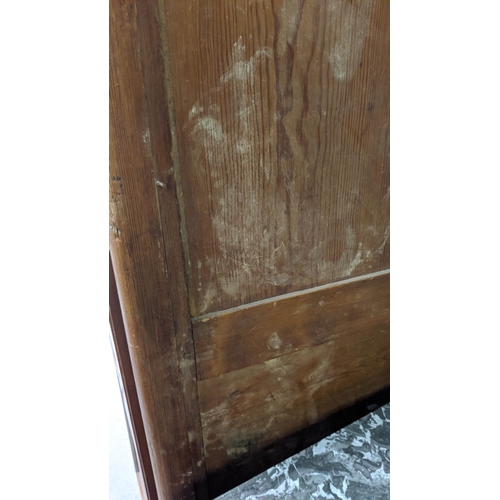 212 - ARMOIRE, 123cm W x 207cm H x 49cm D, 18th century French, pine carved panelled doors.