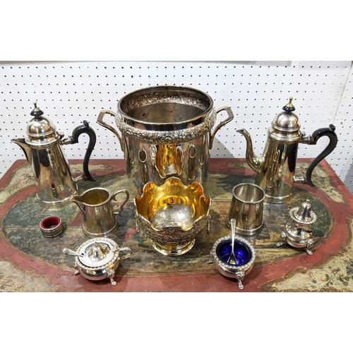 210 - QUANTITY OF SILVER AND PLATE, including a silver candlestick by Hawksworth, Eyre and Co Ltd, Sheffie... 