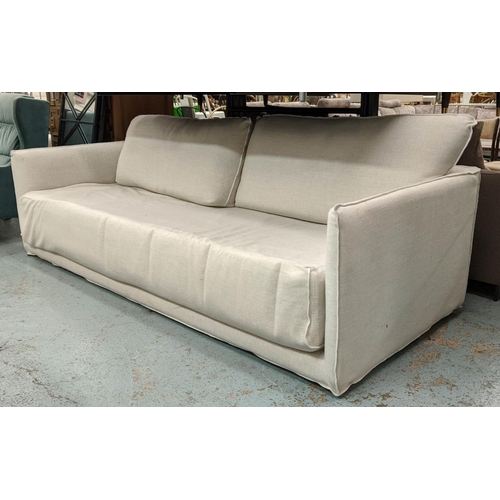 343 - TIMOTHY OULTON WHITECLIFF SOFA, in Pennies linen natural upholstery, 245cm W.