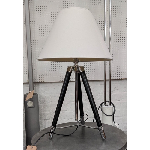 349 - ANDREW MARTIN GRENVILLE TRIPOD TABLE LAMPS, a pair, with shades, 70cm H. (2)