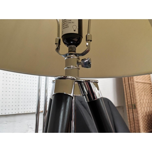 349 - ANDREW MARTIN GRENVILLE TRIPOD TABLE LAMPS, a pair, with shades, 70cm H. (2)