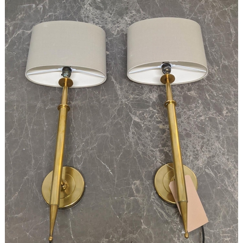 352 - HECTOR FINCH WALL LIGHTS, a pair, with Porta Romana shades, 72cm x 26cm x 16cm. (2)