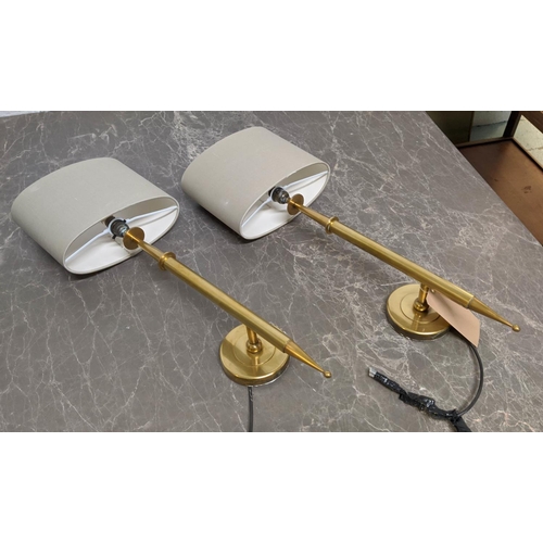 352 - HECTOR FINCH WALL LIGHTS, a pair, with Porta Romana shades, 72cm x 26cm x 16cm. (2)