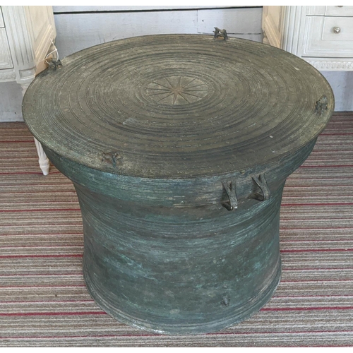 135 - CHINESE BRONZE RAIN TABLE, 68cm W x 52cm H.