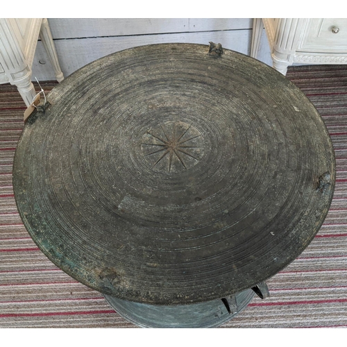 135 - CHINESE BRONZE RAIN TABLE, 68cm W x 52cm H.