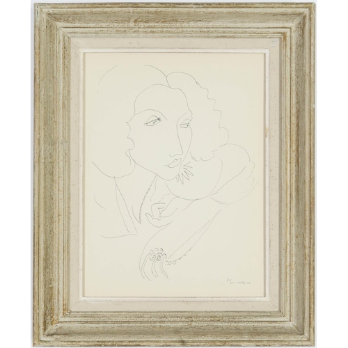 91 - HENRI MATISSE, I15 Portrait of a woman – signed in the plate, collotype, edition: 950, Suite: Themes... 