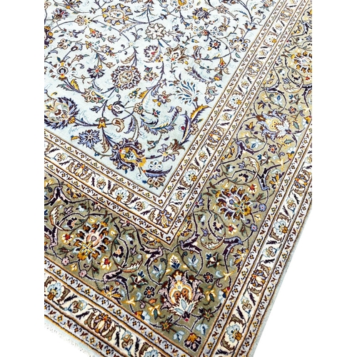 122 - FINE PERSIAN KURK KASHAN CARPET, 438cm x 298cm.