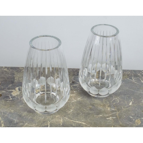 2 - CARTIER 'LA MAISON DU SHOGUN' CUT CRYSTAL VASES, a pair, mark to base. (2)