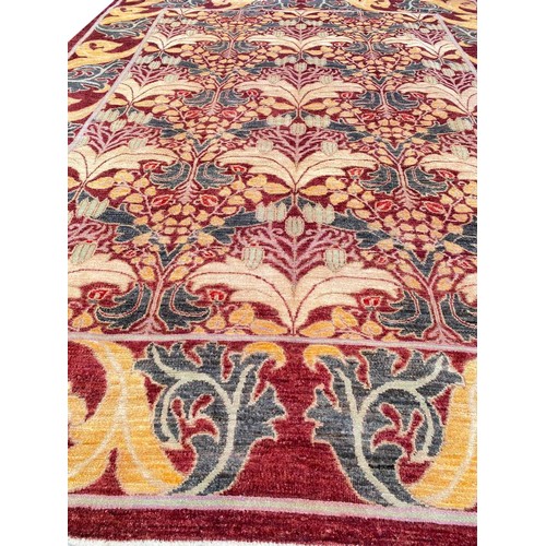 105 - ARTS AND CRAFTS DESIGN CARPET, 470cm x 277cm, voysey inspired.