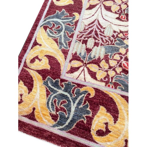 105 - ARTS AND CRAFTS DESIGN CARPET, 470cm x 277cm, voysey inspired.